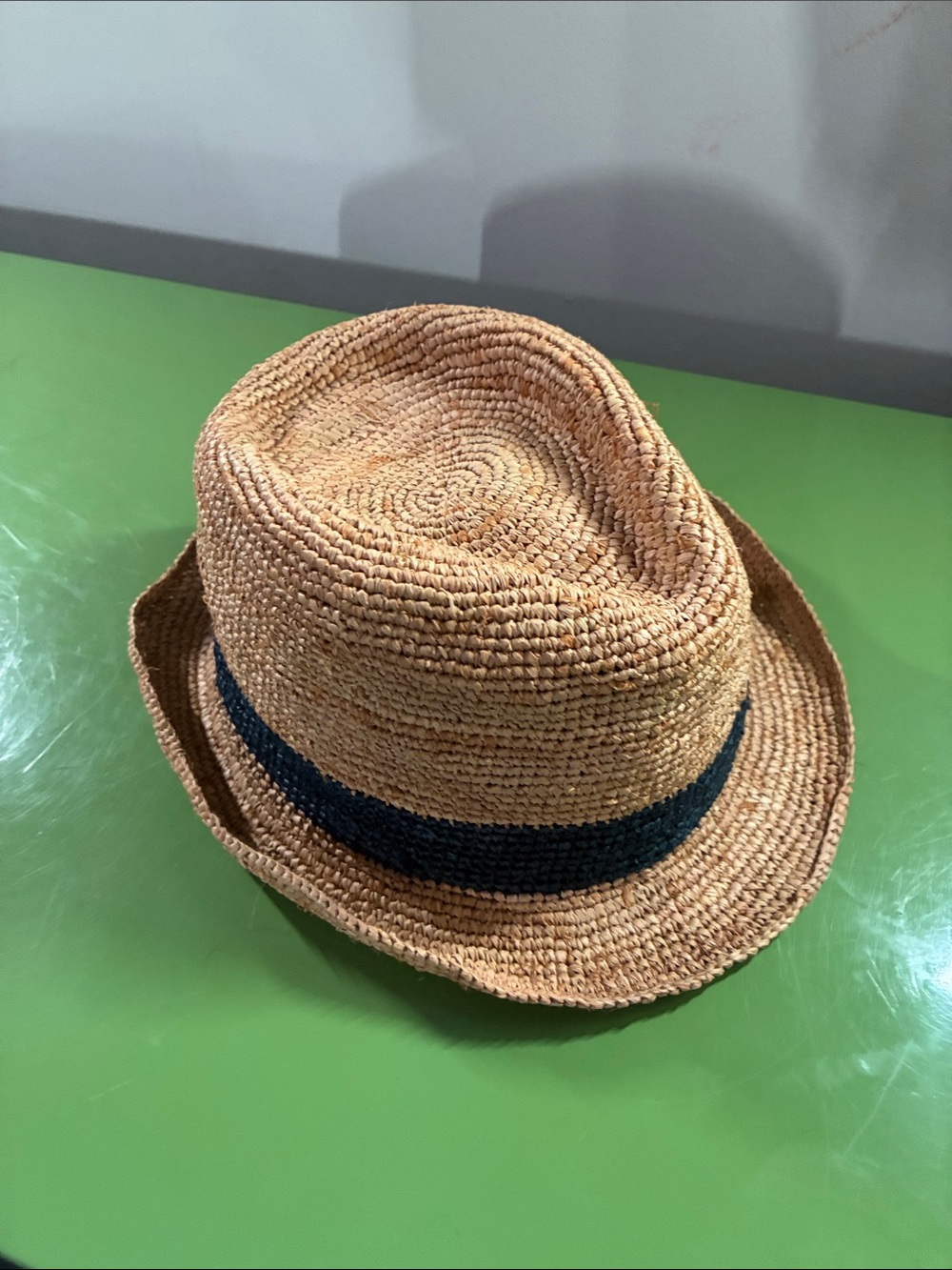 GAP Straw Fedora Hat with Black Band - Casual Summer Accessory